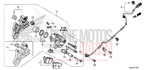 REAR BRAKE CALIPER CBR500RAJ de 2018